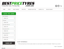 Tablet Screenshot of bestpricetyres.com.au